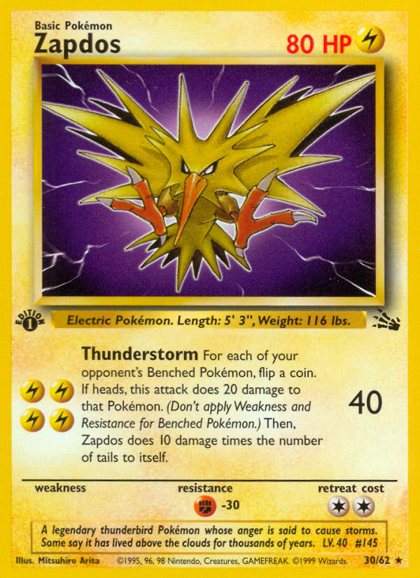 Zapdos (30/62) [Fossil 1st Edition] | Gear Gaming Fayetteville