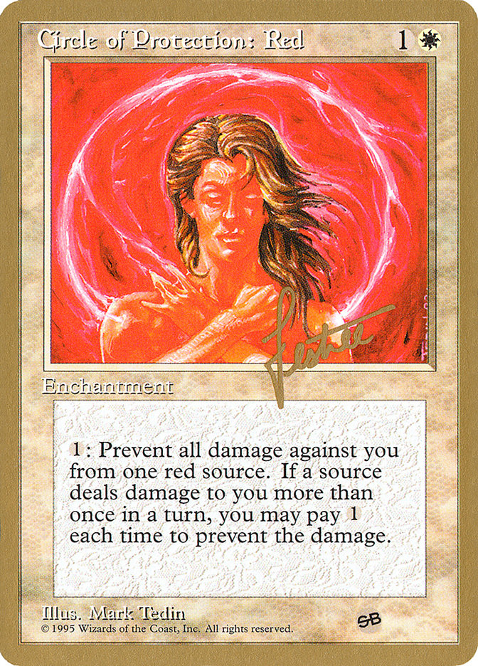 Circle of Protection: Red (Bertrand Lestree) (SB) (4ED) [Pro Tour Collector Set] | Gear Gaming Fayetteville