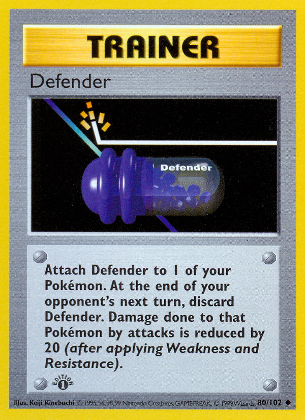 Defender (80/102) (Shadowless) [Base Set 1st Edition] | Gear Gaming Fayetteville