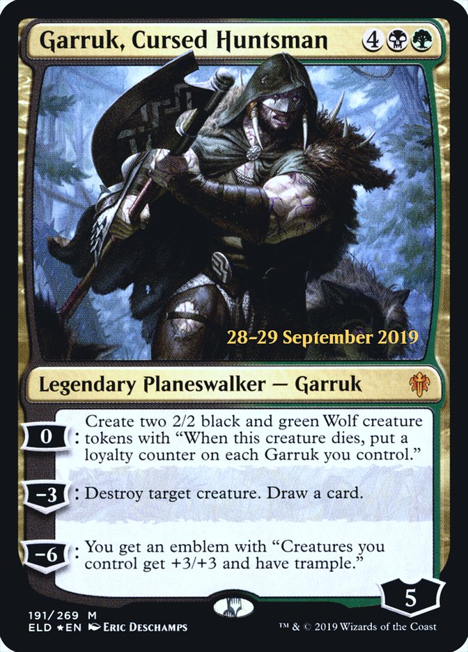 Garruk, Cursed Huntsman [Throne of Eldraine Prerelease Promos] | Gear Gaming Fayetteville