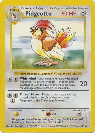 Pidgeotto (22/102) [Base Set Shadowless Unlimited] | Gear Gaming Fayetteville