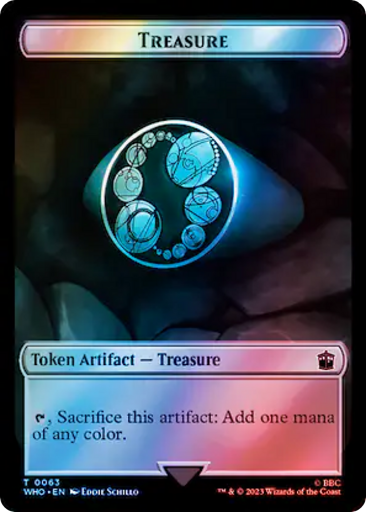 Alien Angel // Treasure (0063) Double-Sided Token (Surge Foil) [Doctor Who Tokens] | Gear Gaming Fayetteville