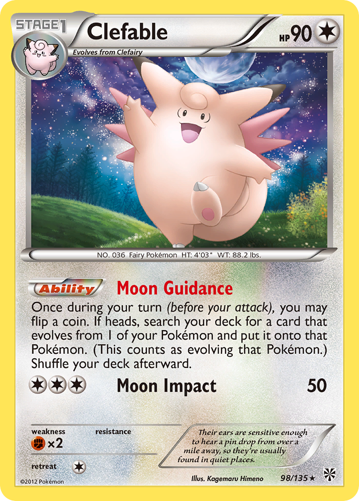 Clefable (98/135) [Black & White: Plasma Storm] | Gear Gaming Fayetteville