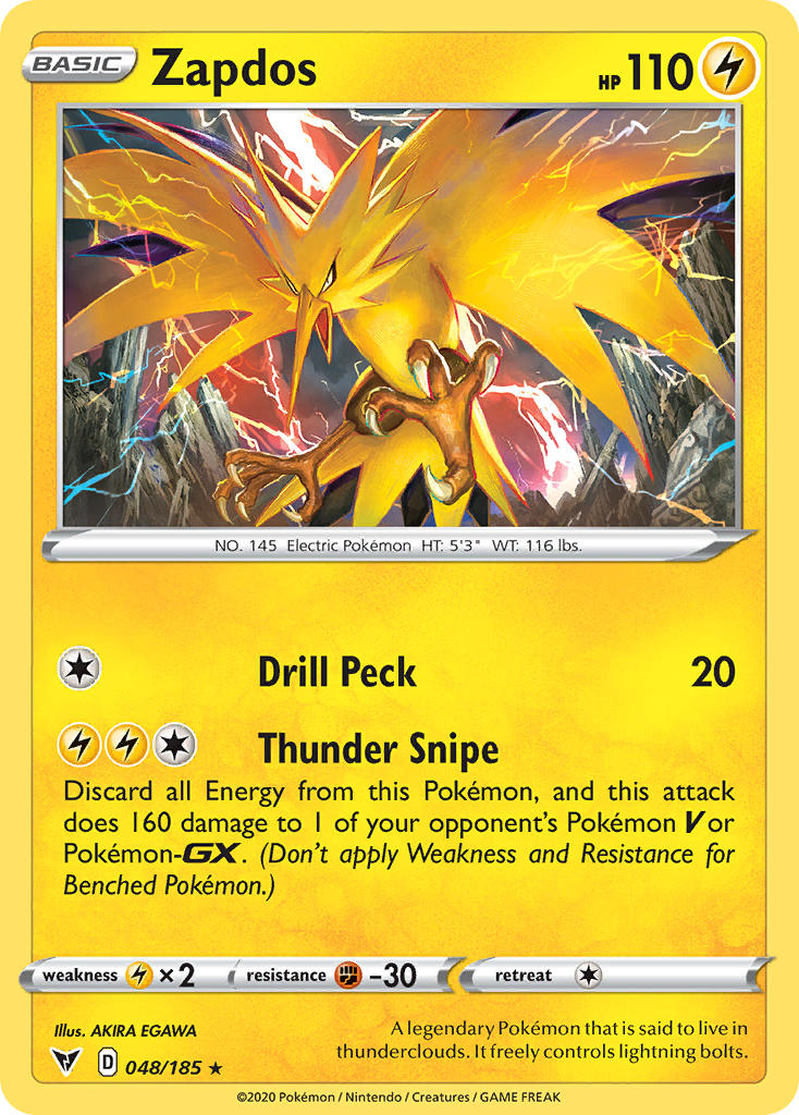 Zapdos (048/185) [Sword & Shield: Vivid Voltage] | Gear Gaming Fayetteville