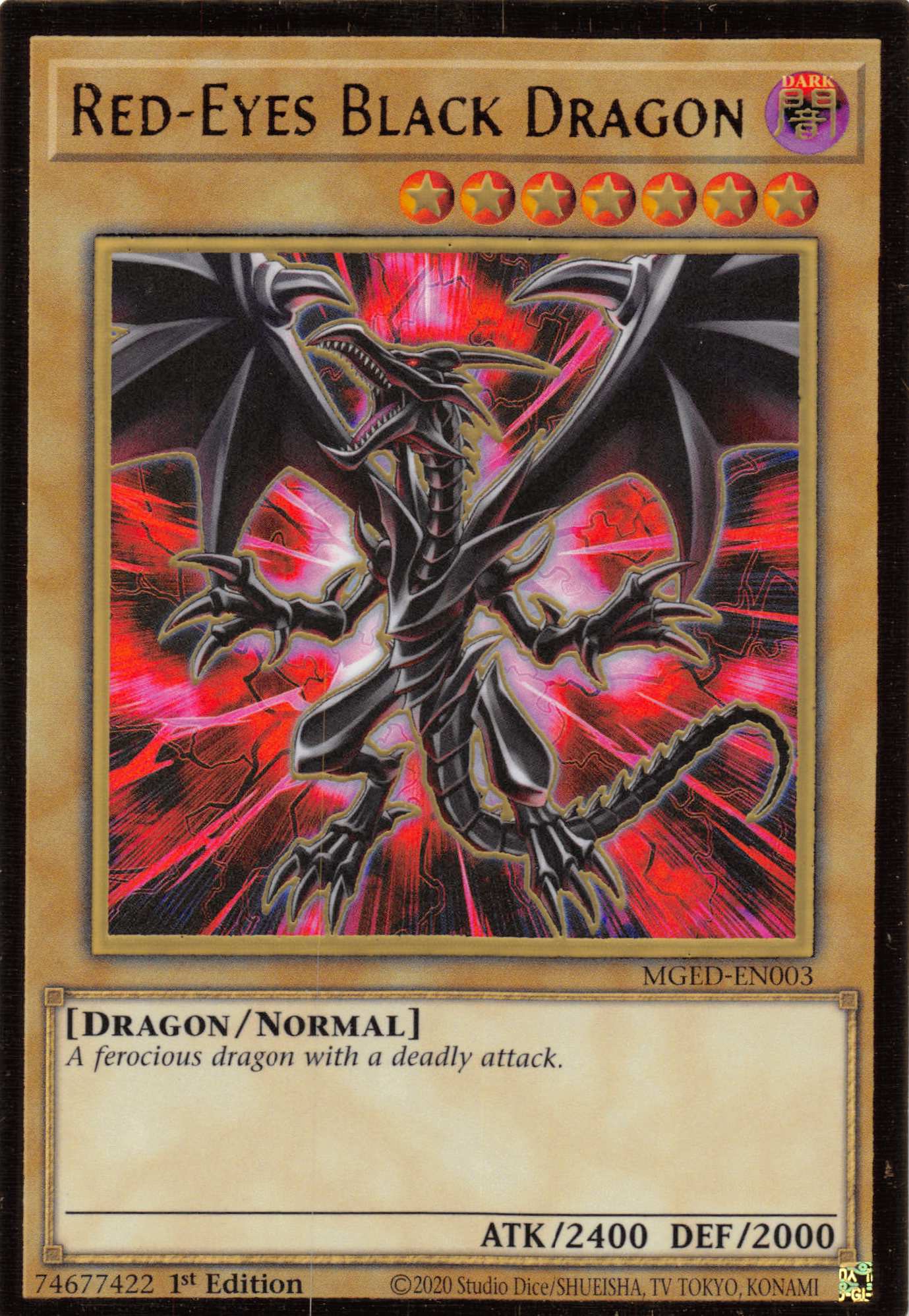 Red-Eyes Black Dragon (Alternate Art) [MGED-EN003] Gold Rare | Gear Gaming Fayetteville