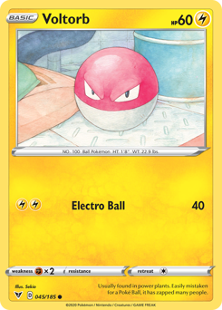 Voltorb (045/185) [Sword & Shield: Vivid Voltage] | Gear Gaming Fayetteville