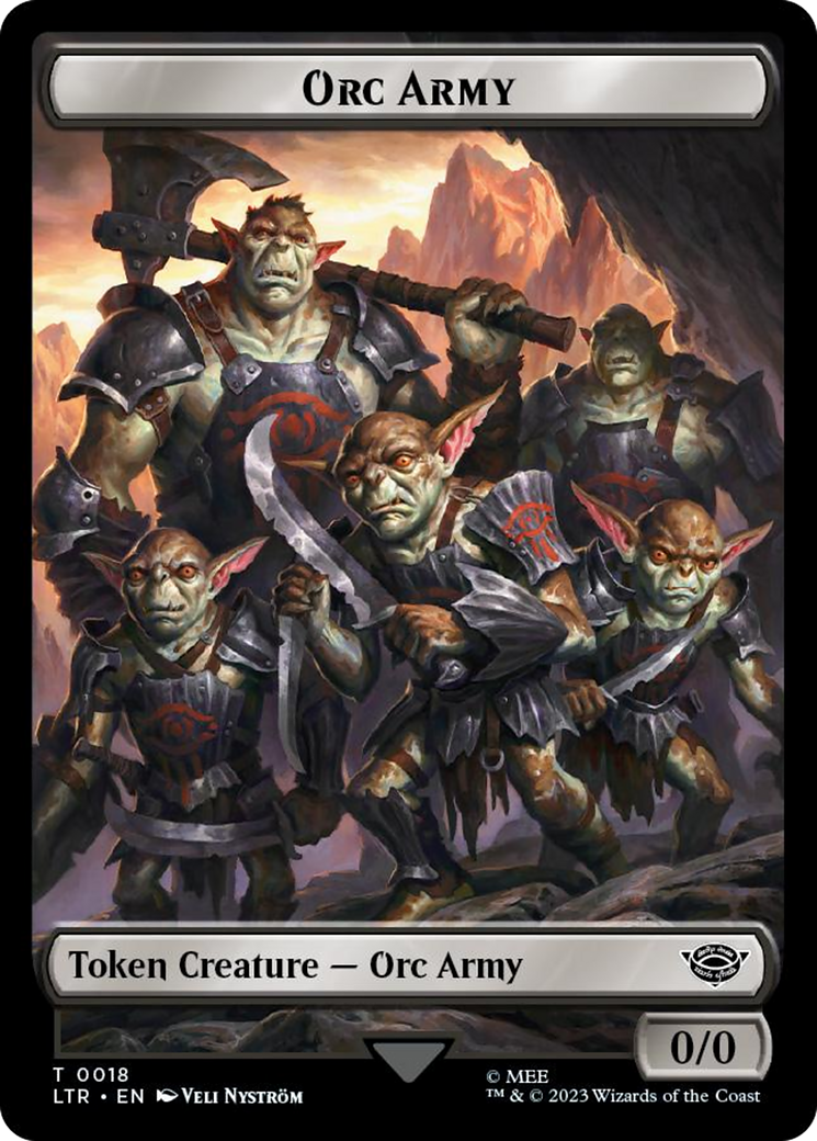 Orc Army (0018) // Food (0023) Double-Sided Token (Surge Foil) [The Lord of the Rings: Tales of Middle-Earth Tokens] | Gear Gaming Fayetteville