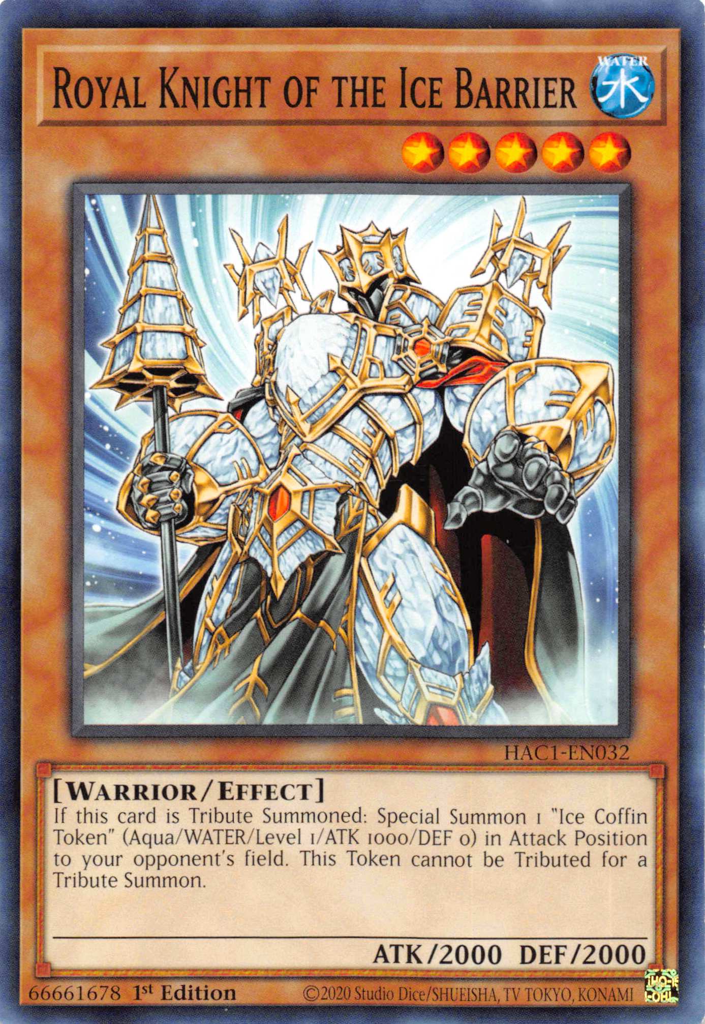 Royal Knight of the Ice Barrier (Duel Terminal) [HAC1-EN032] Parallel Rare | Gear Gaming Fayetteville