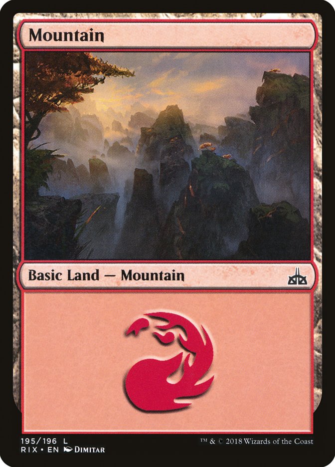 Mountain (195) [Rivals of Ixalan] | Gear Gaming Fayetteville