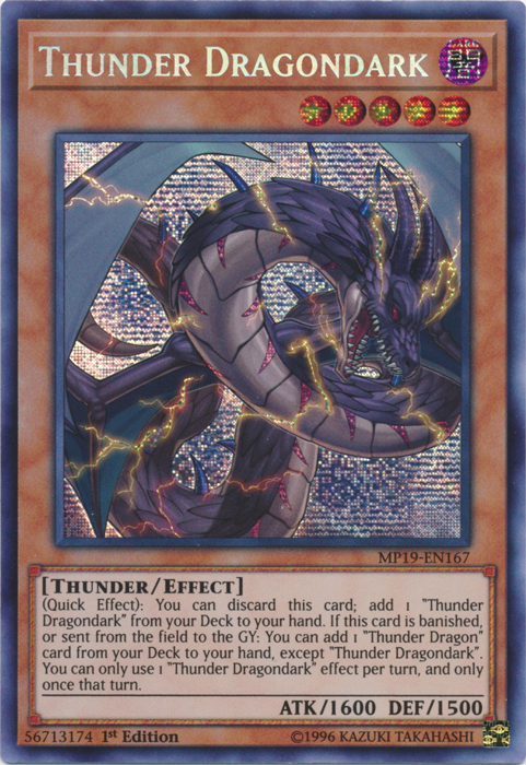 Thunder Dragondark [MP19-EN167] Prismatic Secret Rare | Gear Gaming Fayetteville