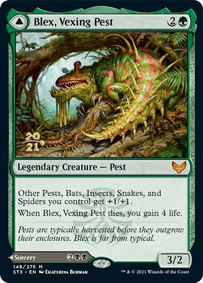 Blex, Vexing Pest // Search for Blex [Strixhaven: School of Mages Prerelease Promos] | Gear Gaming Fayetteville