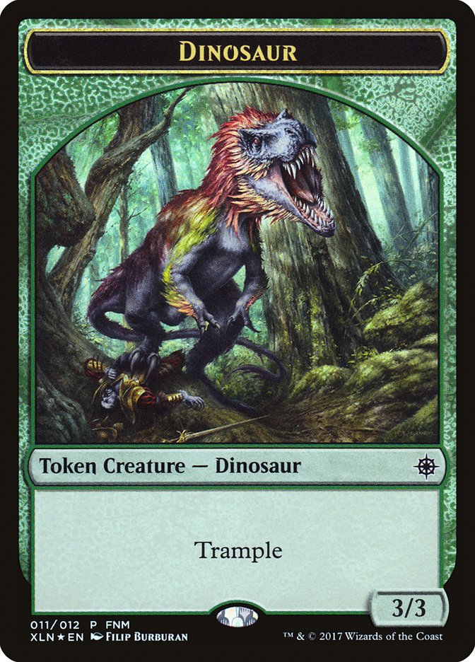 Dinosaur // Treasure Double-Sided Token [Friday Night Magic 2017] | Gear Gaming Fayetteville