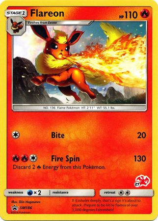 Flareon (SM186) (Charizard Stamp #27) [Battle Academy 2020] | Gear Gaming Fayetteville