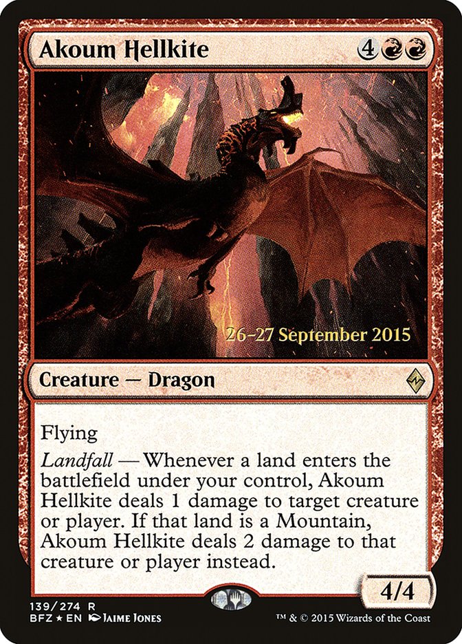 Akoum Hellkite [Battle for Zendikar Prerelease Promos] | Gear Gaming Fayetteville