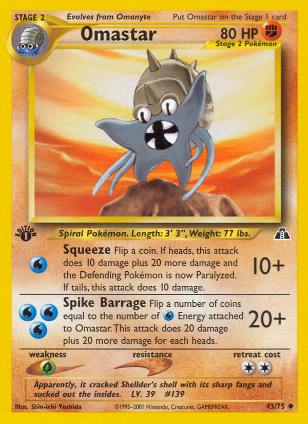 Omastar (43/75) [Neo Discovery 1st Edition] | Gear Gaming Fayetteville