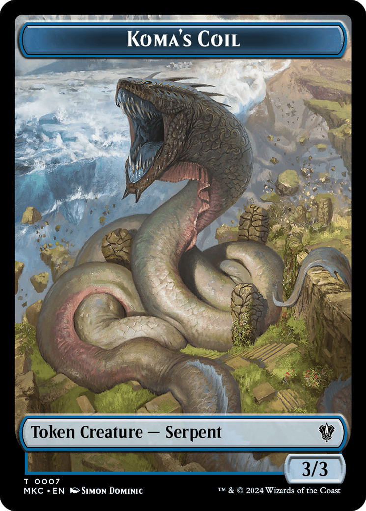 Tentacle // Koma's Coil Double-Sided Token [Murders at Karlov Manor Commander Tokens] | Gear Gaming Fayetteville
