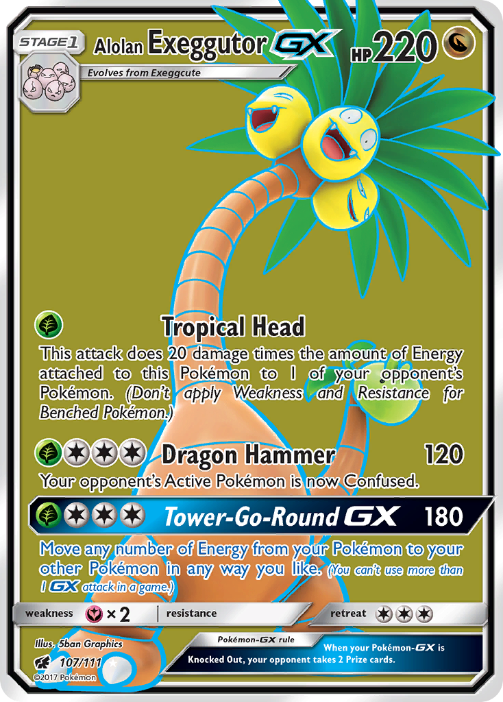 Alolan Exeggutor GX (107/111) [Sun & Moon: Crimson Invasion] | Gear Gaming Fayetteville