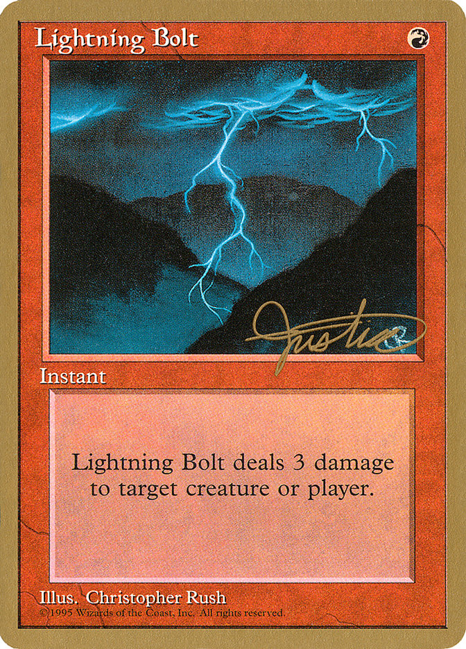 Lightning Bolt (Mark Justice) [Pro Tour Collector Set] | Gear Gaming Fayetteville