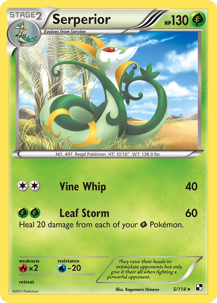 Serperior (5/114) (Cracked Ice Holo) (Theme Deck Exclusive) [Black & White: Base Set] | Gear Gaming Fayetteville