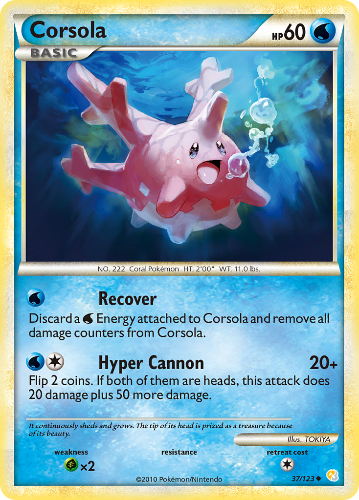 Corsola (37/123) [HeartGold & SoulSilver: Base Set] | Gear Gaming Fayetteville