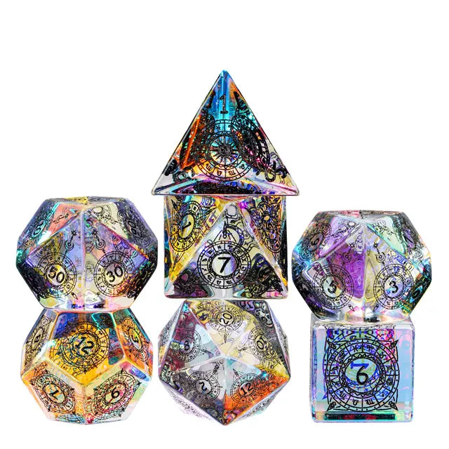 Rainbow Crystal Gemstone Dice Set | Gear Gaming Fayetteville