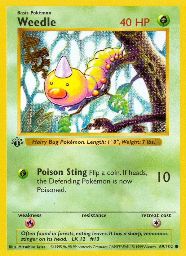 Weedle (69/102) (Shadowless) [Base Set 1st Edition] | Gear Gaming Fayetteville