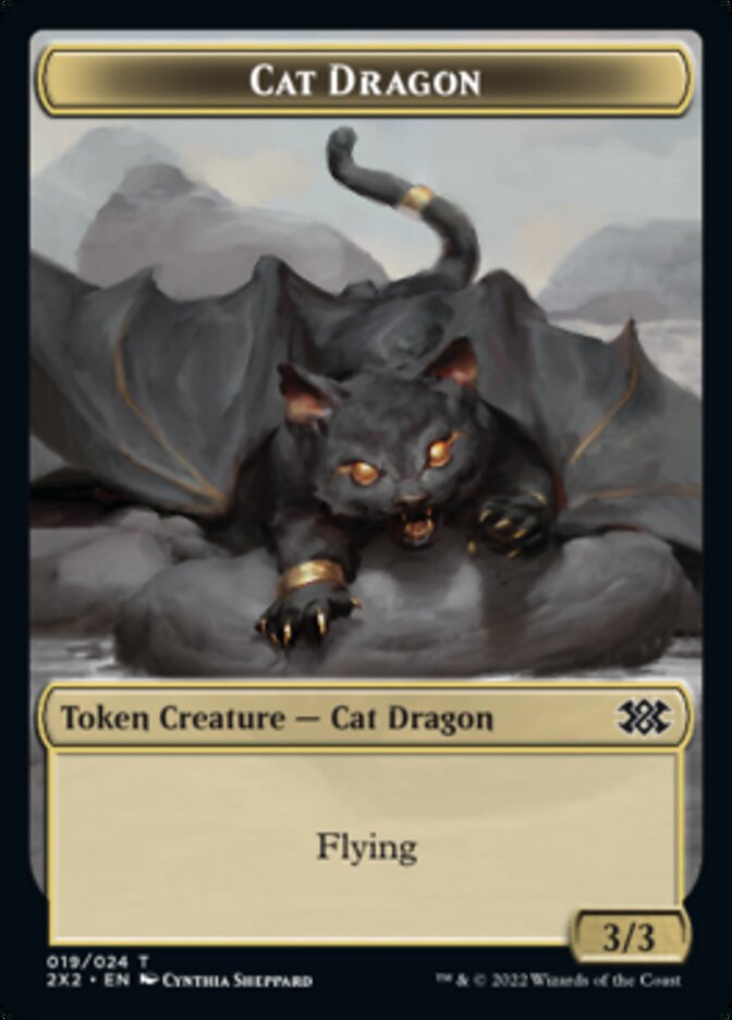 Cat Dragon // Vampire Double-Sided Token [Double Masters 2022 Tokens] | Gear Gaming Fayetteville