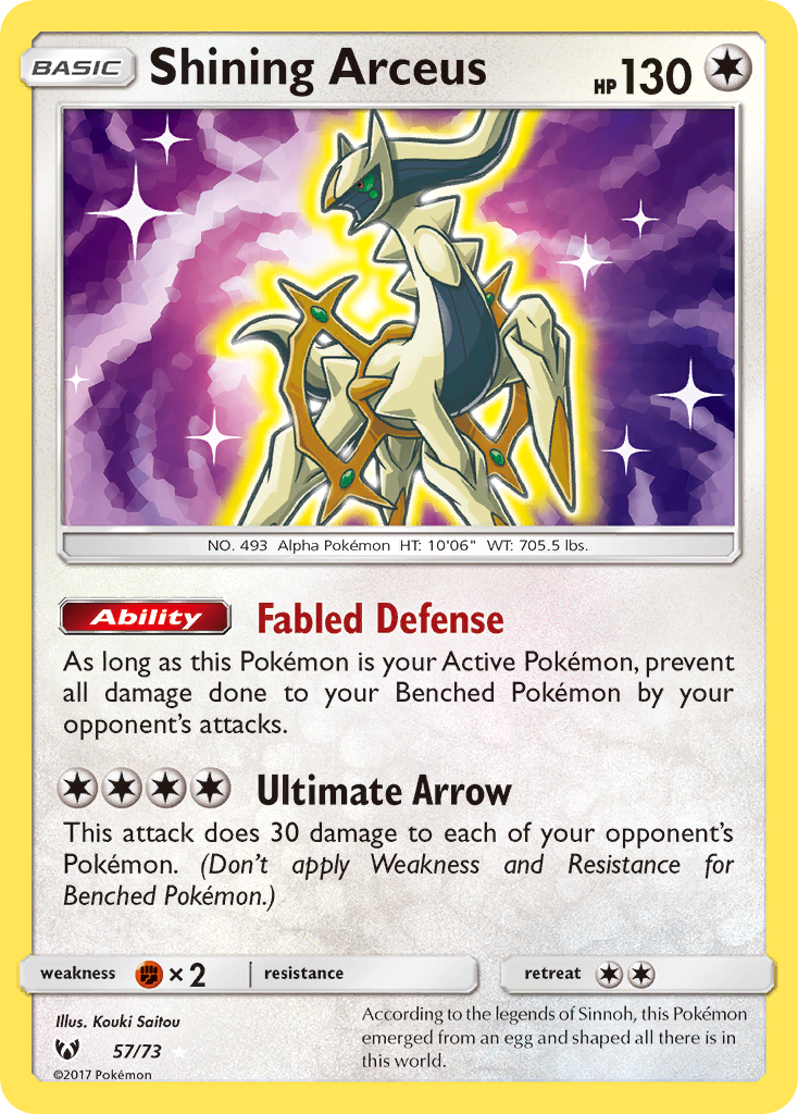 Shining Arceus (57/73) [Sun & Moon: Shining Legends] | Gear Gaming Fayetteville