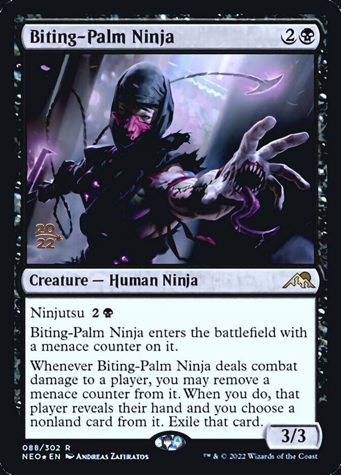 Biting-Palm Ninja [Kamigawa: Neon Dynasty Prerelease Promos] | Gear Gaming Fayetteville