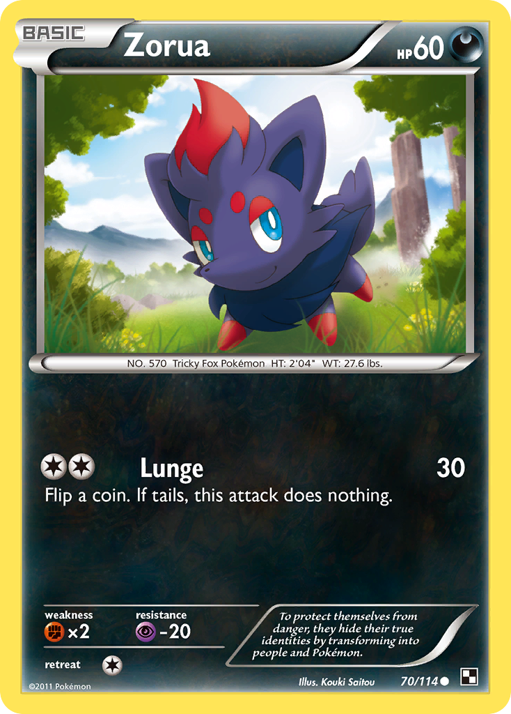 Zorua (70/114) [Black & White: Base Set] | Gear Gaming Fayetteville