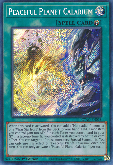 Peaceful Planet Calarium [CYAC-EN058] Secret Rare | Gear Gaming Fayetteville