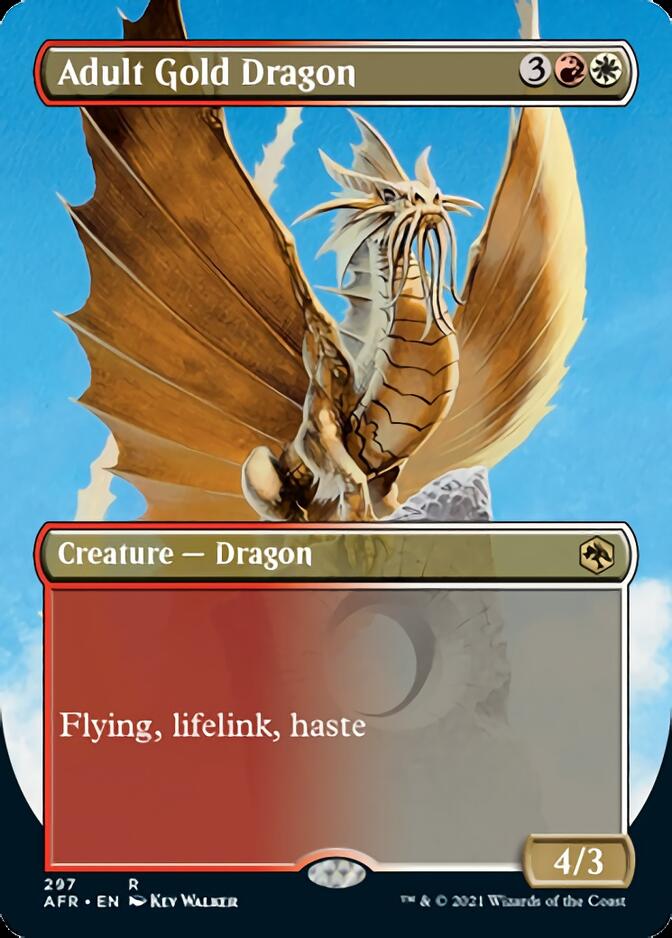 Adult Gold Dragon (Borderless Alternate Art) [Dungeons & Dragons: Adventures in the Forgotten Realms] | Gear Gaming Fayetteville