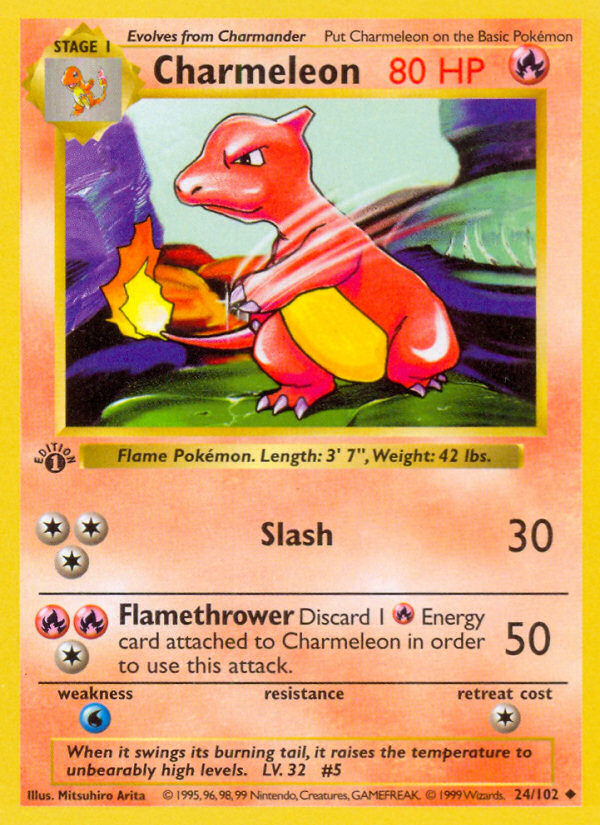 Charmeleon (24/102) (Shadowless) [Base Set 1st Edition] | Gear Gaming Fayetteville