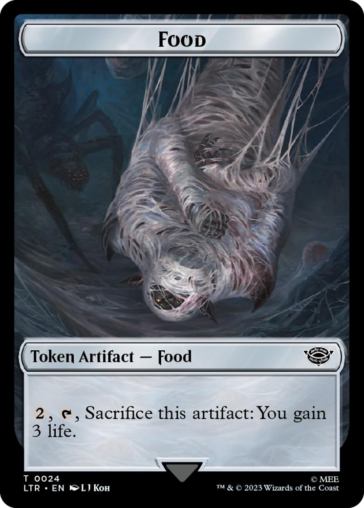 Human Soldier (0014) // Food (0024) Double-Sided Token (Surge Foil) [The Lord of the Rings: Tales of Middle-Earth Tokens] | Gear Gaming Fayetteville