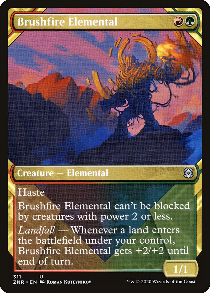 Brushfire Elemental (Showcase) [Zendikar Rising] | Gear Gaming Fayetteville