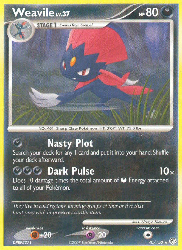 Weavile (40/130) [Diamond & Pearl: Base Set] | Gear Gaming Fayetteville