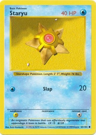 Staryu (65/102) [Base Set Shadowless Unlimited] | Gear Gaming Fayetteville