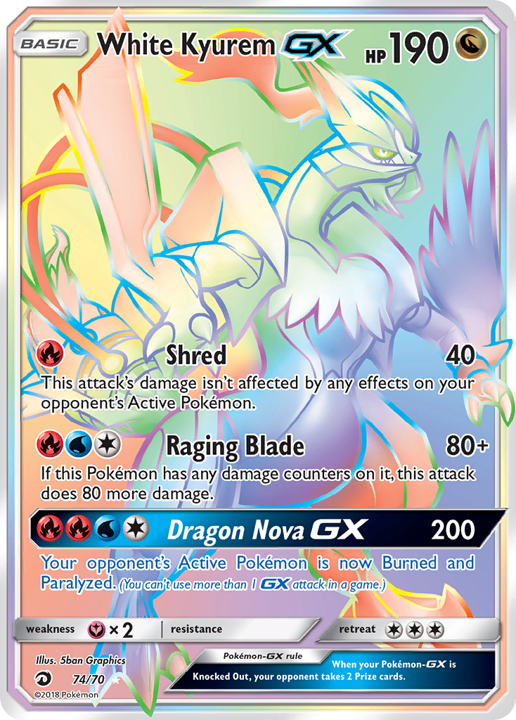 White Kyurem GX (74/70) [Sun & Moon: Dragon Majesty] | Gear Gaming Fayetteville