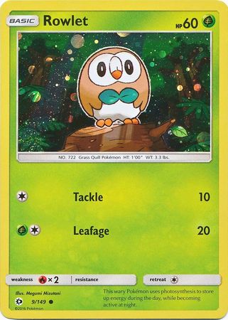 Rowlet (9/149) (Cosmos Holo) [Sun & Moon: Base Set] | Gear Gaming Fayetteville