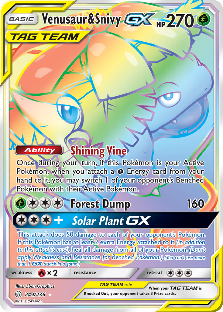 Venusaur & Snivy GX (249/236) [Sun & Moon: Cosmic Eclipse] | Gear Gaming Fayetteville