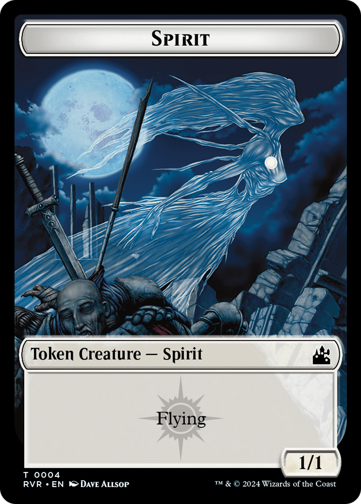 Elf Knight // Spirit (0004) Double-Sided Token [Ravnica Remastered Tokens] | Gear Gaming Fayetteville