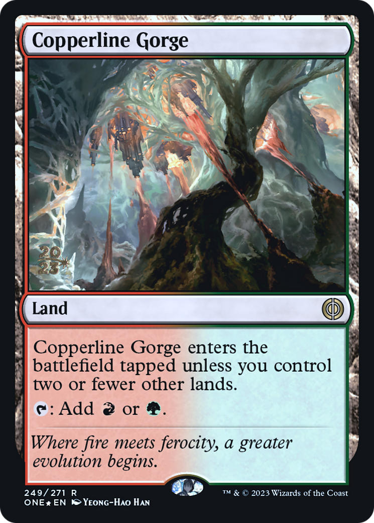 Copperline Gorge [Phyrexia: All Will Be One Prerelease Promos] | Gear Gaming Fayetteville