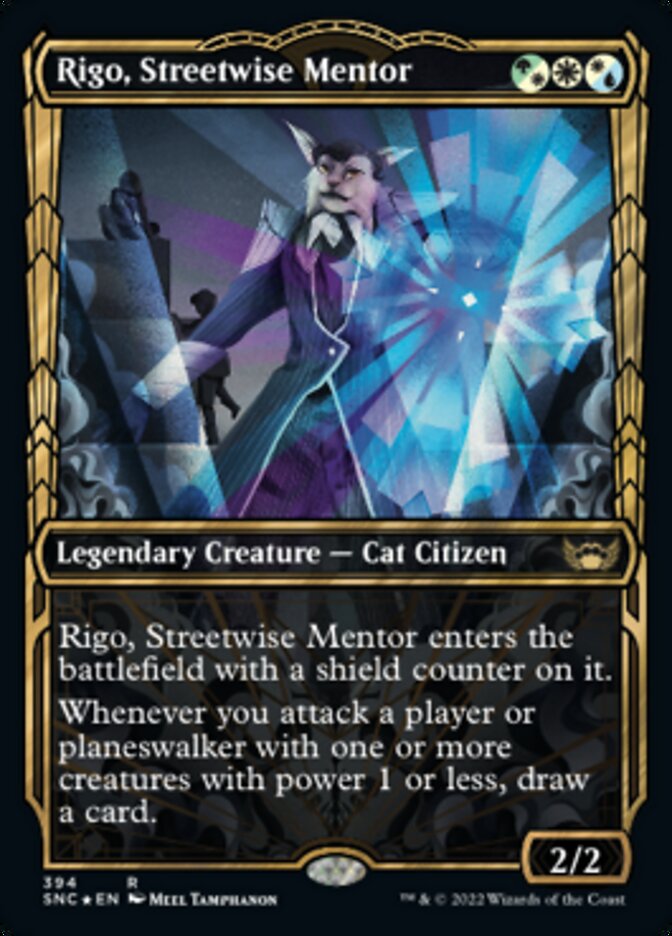 Rigo, Streetwise Mentor (Showcase Golden Age Gilded Foil) [Streets of New Capenna] | Gear Gaming Fayetteville