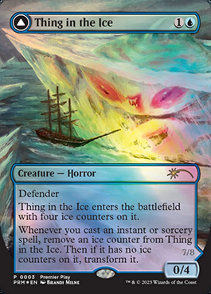 Thing in the Ice // Awoken Horror (Borderless Alternate Art) [Regional Championship Qualifiers 2023] | Gear Gaming Fayetteville