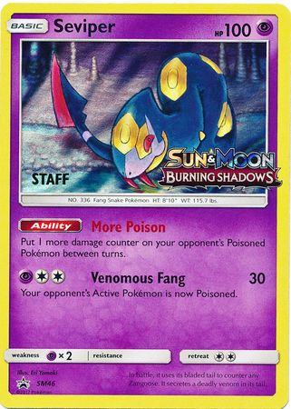 Seviper (SM46) (Staff Prerelease Promo) [Sun & Moon: Black Star Promos] | Gear Gaming Fayetteville