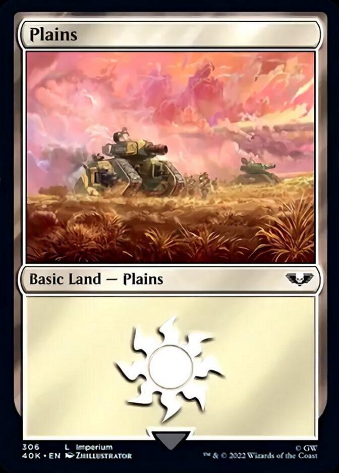 Plains (306) (Surge Foil) [Warhammer 40,000] | Gear Gaming Fayetteville