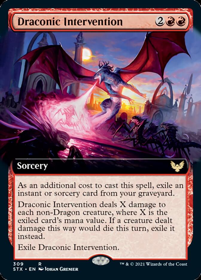 Draconic Intervention (Extended Art) [Strixhaven: School of Mages] | Gear Gaming Fayetteville