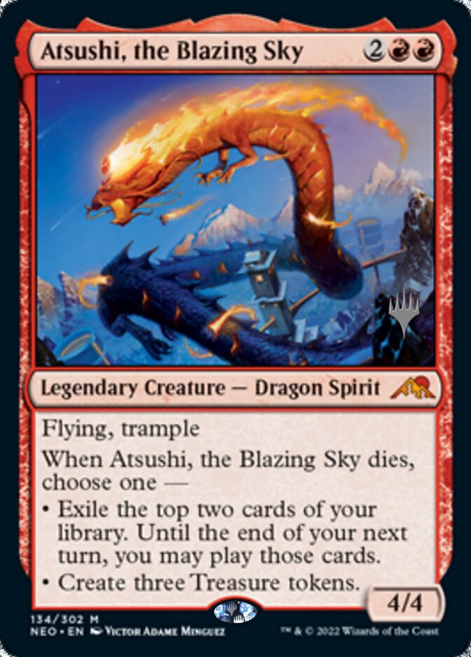 Atsushi, the Blazing Sky (Promo Pack) [Kamigawa: Neon Dynasty Promos] | Gear Gaming Fayetteville