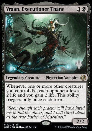 Vraan, Executioner Thane (Promo Pack) [Phyrexia: All Will Be One Promos] | Gear Gaming Fayetteville