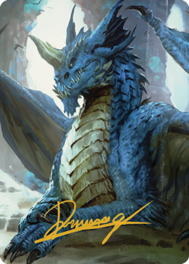 Young Blue Dragon Art Card (Gold-Stamped Signature) [Commander Legends: Battle for Baldur's Gate Art Series] | Gear Gaming Fayetteville